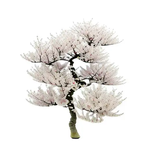 small Cherry Blossom bonsai tree tattoo design idea