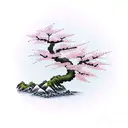 baby Cherry Blossom bonsai tree tattoo design idea