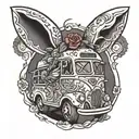 bus bunny tattoo design idea