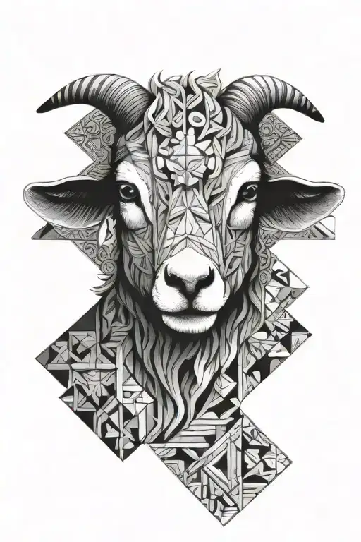 lamb with a cross tattoo design idea