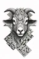 lamb with a cross tattoo design idea
