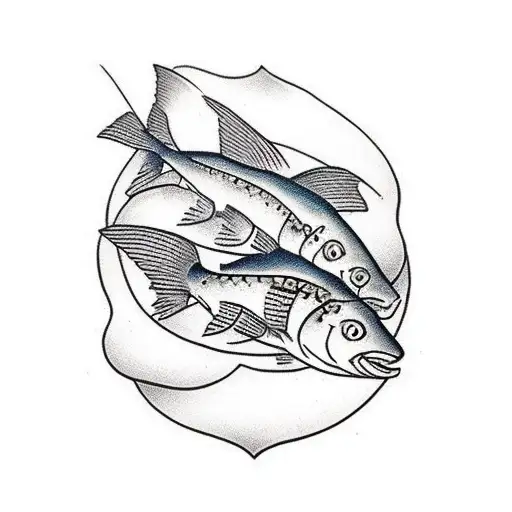 trout skeleton  tattoo design idea