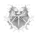 2 crows, paganism, thor, thunder tattoo design idea