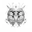 2 crows, paganism, thor, thunder tattoo design idea