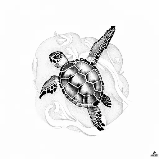 sea turtle for sisters tattoo design idea