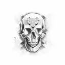 headshot skull tattoo design idea