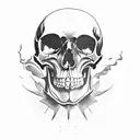 headshot skull tattoo design idea