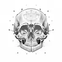 headshot skull tattoo design idea