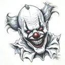 Art the Clown from the film Terrifier tattoo design idea
