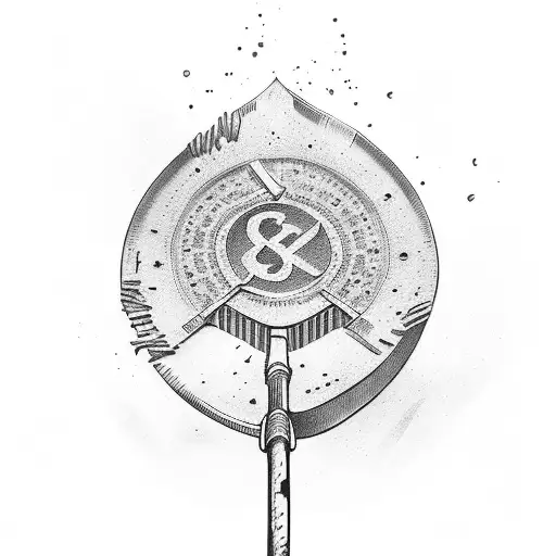 shovel with money tattoo design idea