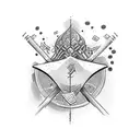 shovel with money tattoo design idea