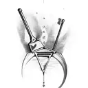 shovel with money tattoo design idea