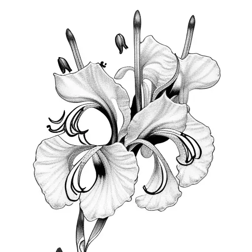 lily of the valley and honeysuckle and iris and snow drops and chrysanthemum flowers spine tattoo tattoo design idea