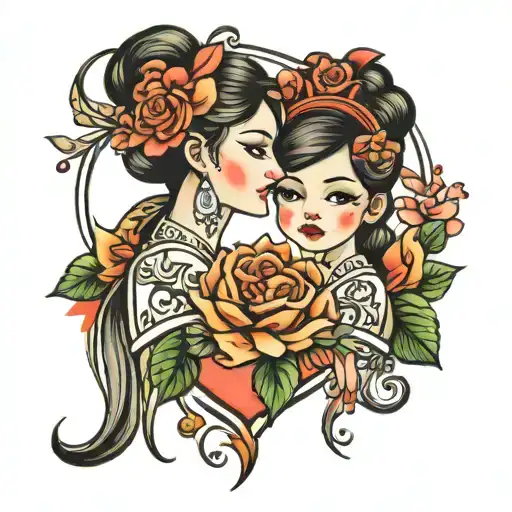 honoring daughter and son   tattoo design idea
