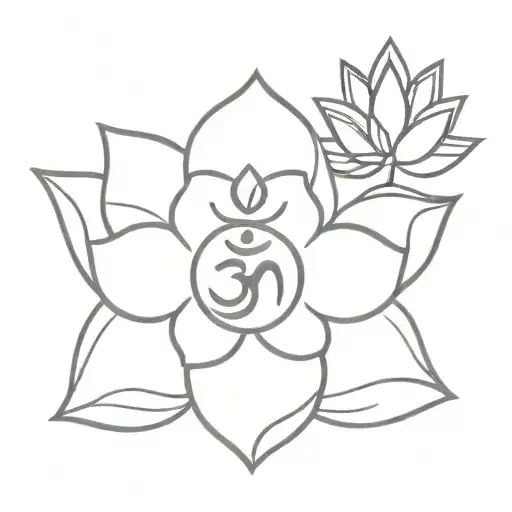 lotus, om symbol surrounded tattoo design idea