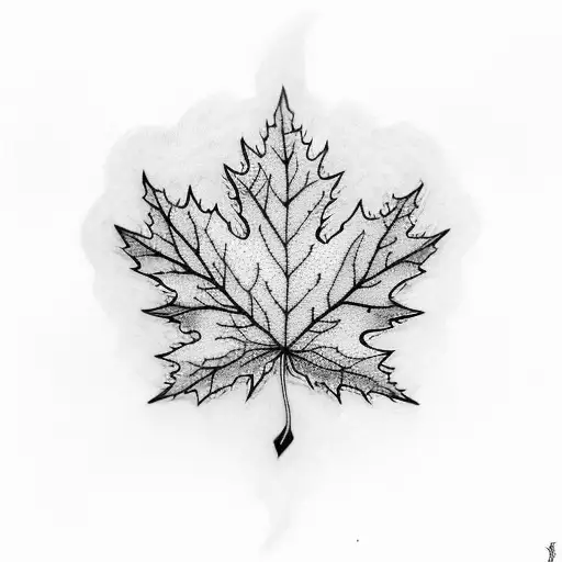 white oak and maple leaf intertwined  tattoo design idea