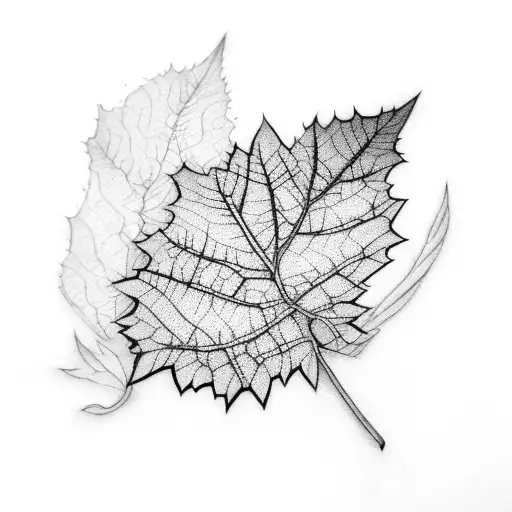 white oak leaf tattoo design idea