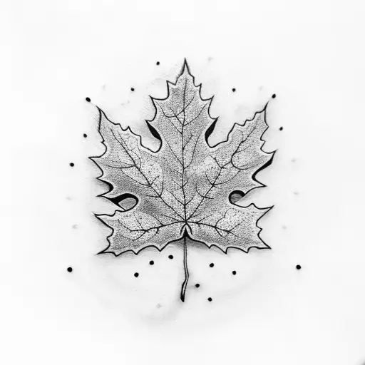 white oak and maple leaf intertwined  tattoo design idea