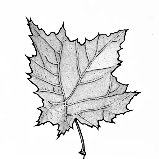 white oak leaf and maple leaf tattoo design idea