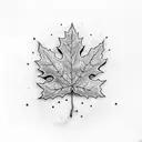 white oak and maple leaf intertwined  tattoo design idea