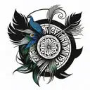 peacock feather roman numerals 2021 tattoo design idea