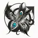 peacock feather roman numerals 2021 tattoo design idea