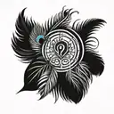 peacock feather roman numerals 2021 tattoo design idea