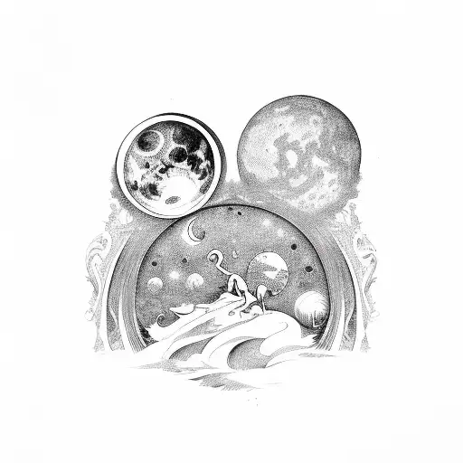 Sonne und Mond tattoo design idea