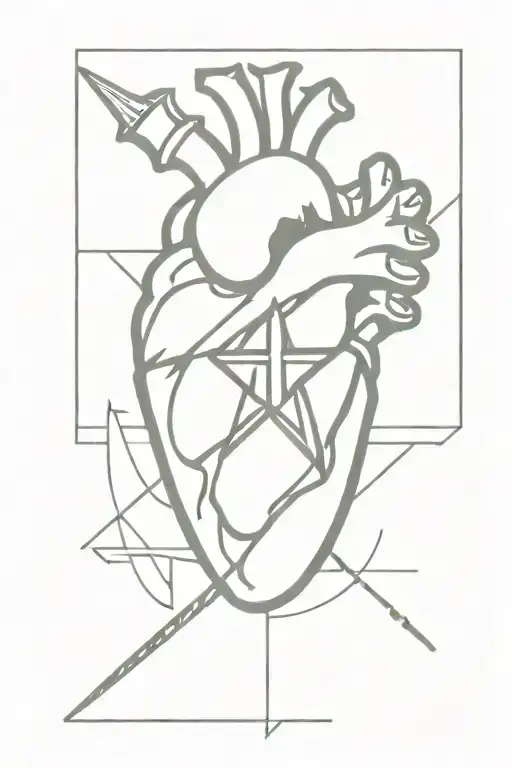 anatomical heart with hammer and sickle tattoo design idea