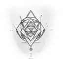 left forearm tattoo geometric, minimalist.   From the wrist to the elbow include rose, tree, triangle, smoke, beauty, li tattoo design idea