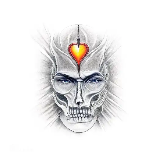 person with depression  tattoo design idea