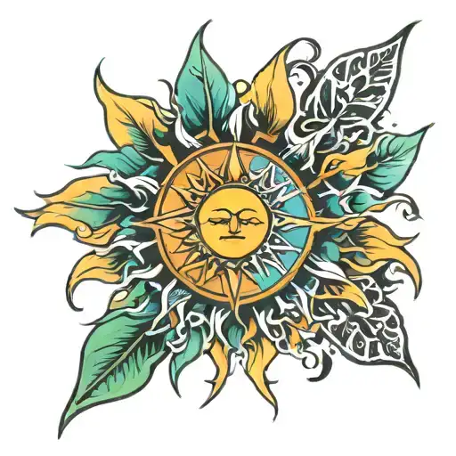sublime sun half tattoo design idea