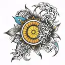 sublime sun half tattoo design idea