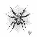 spider with web tattoo design idea