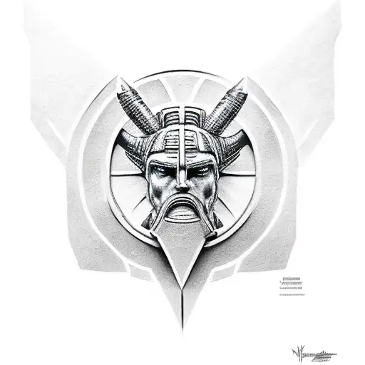 spartan in the atlas pose tattoo design idea