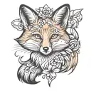 small fox  tattoo design idea