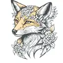 small fox  tattoo design idea