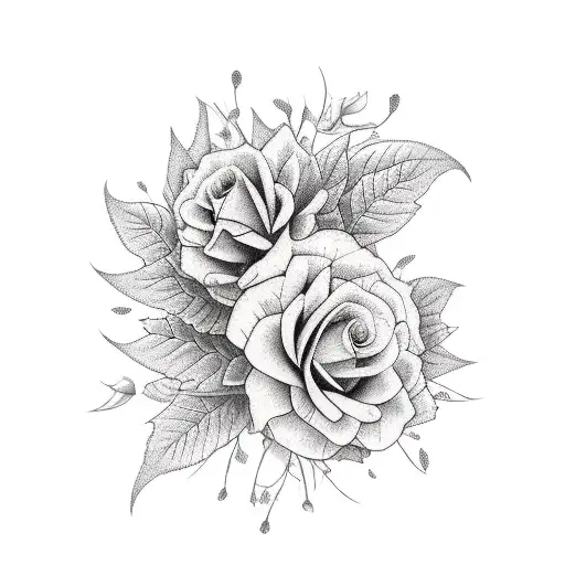 automn flowers beside corn plants tattoo design idea