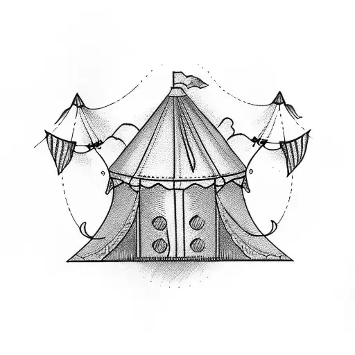 circus tent tattoo design idea