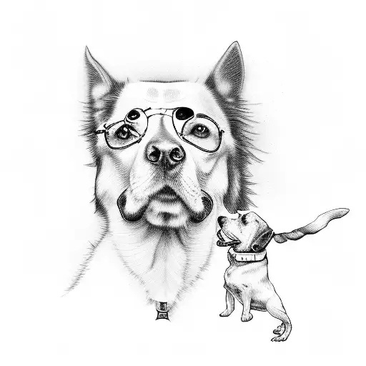 John Lennon giving Lily to a dog tattoo design idea