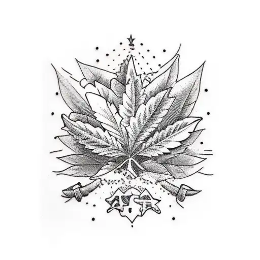cogollo cannabis tattoo design idea