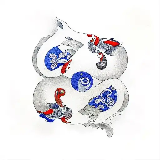 Koi Fish ying yang tattoo design idea