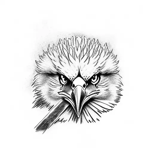 eagle perched on a cross tattoo design idea
