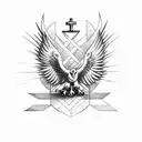 eagle perched on a cross tattoo design idea