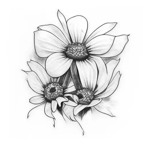 Daisy and poison ivy tattoo design idea