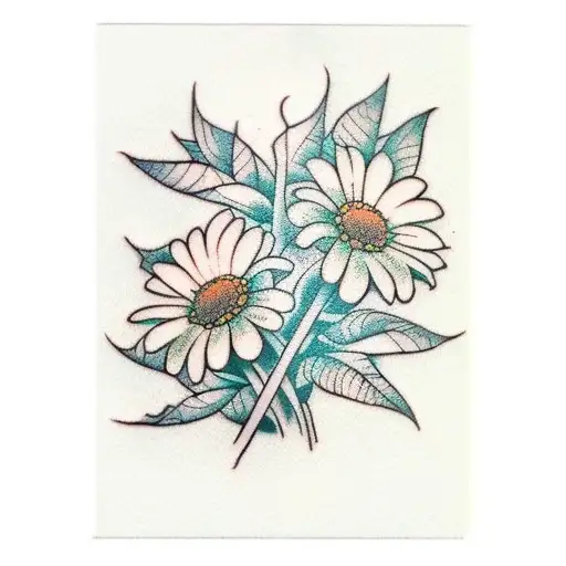 poison ivy and Daisy  tattoo design idea