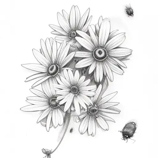 Daisy and poison ivy tattoo design idea