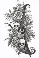 nightmare before Christmas, flower bouquet tattoo design idea
