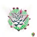 cactus flowers tattoo design idea