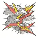 cloud lightning bolt tattoo design idea
